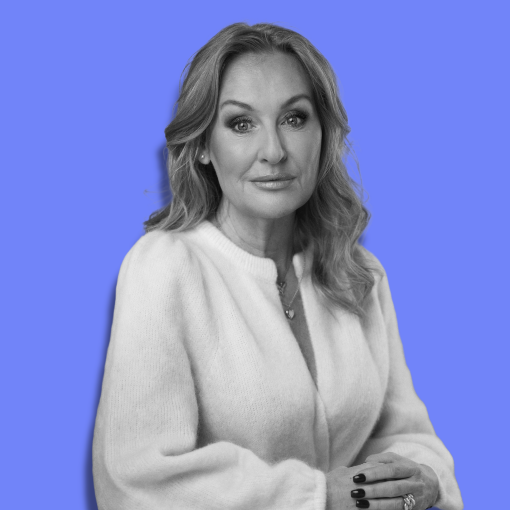 Jessica MacDowall with blue background