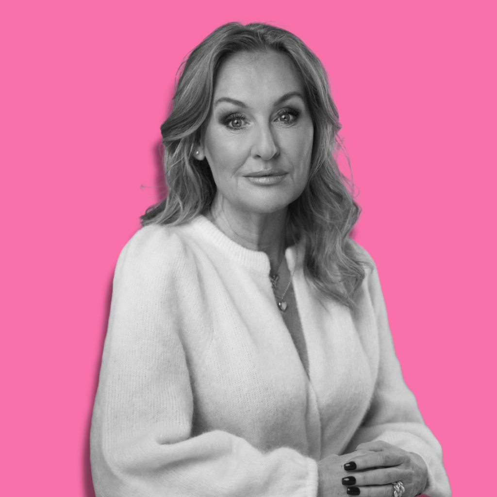 Jessica MacDowall with pink background